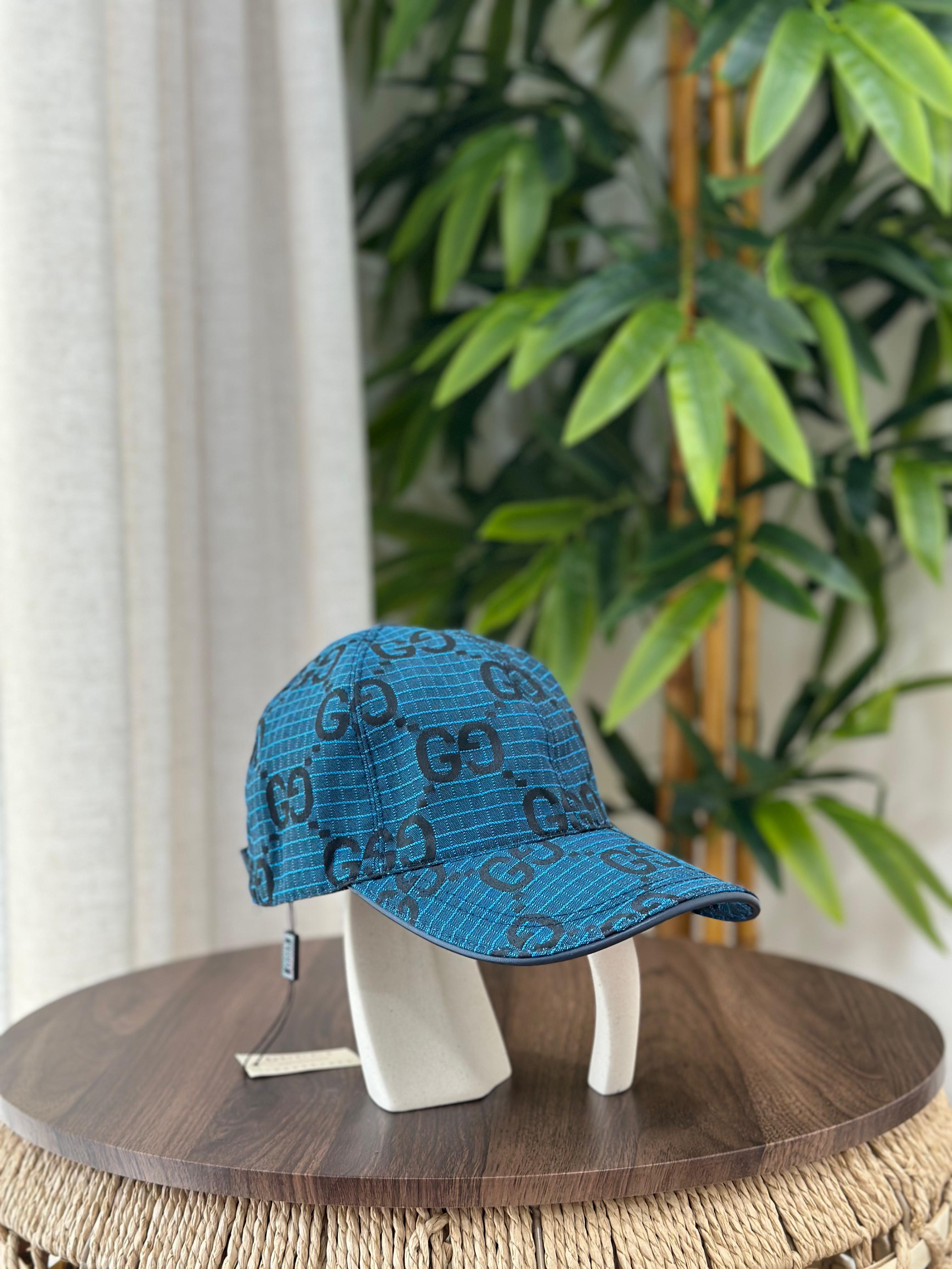 Gucci Jumbo GG Canvas Baseball Hat (Blue/Black)