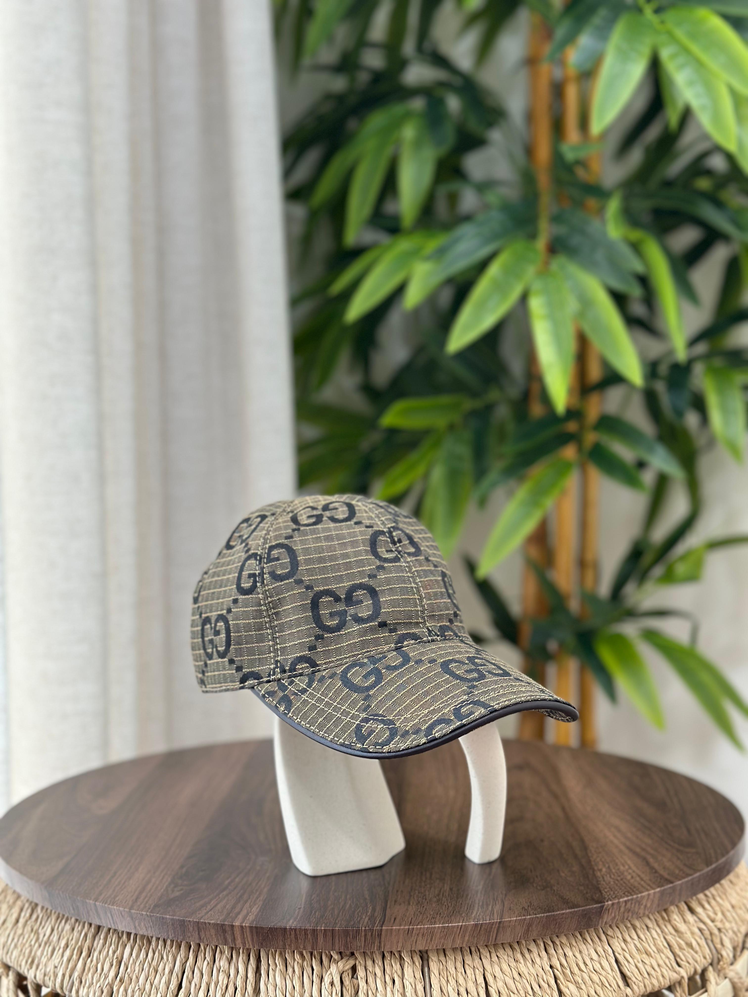 Gucci Jumbo GG Canvas Baseball Hat (Camel/Ebony)