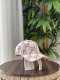 Gucci Jumbo GG Canvas Baseball Hat (Off-White/Pink)