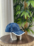 Gucci Jumbo GG Denim Baseball Hat (Blue/Ivory)