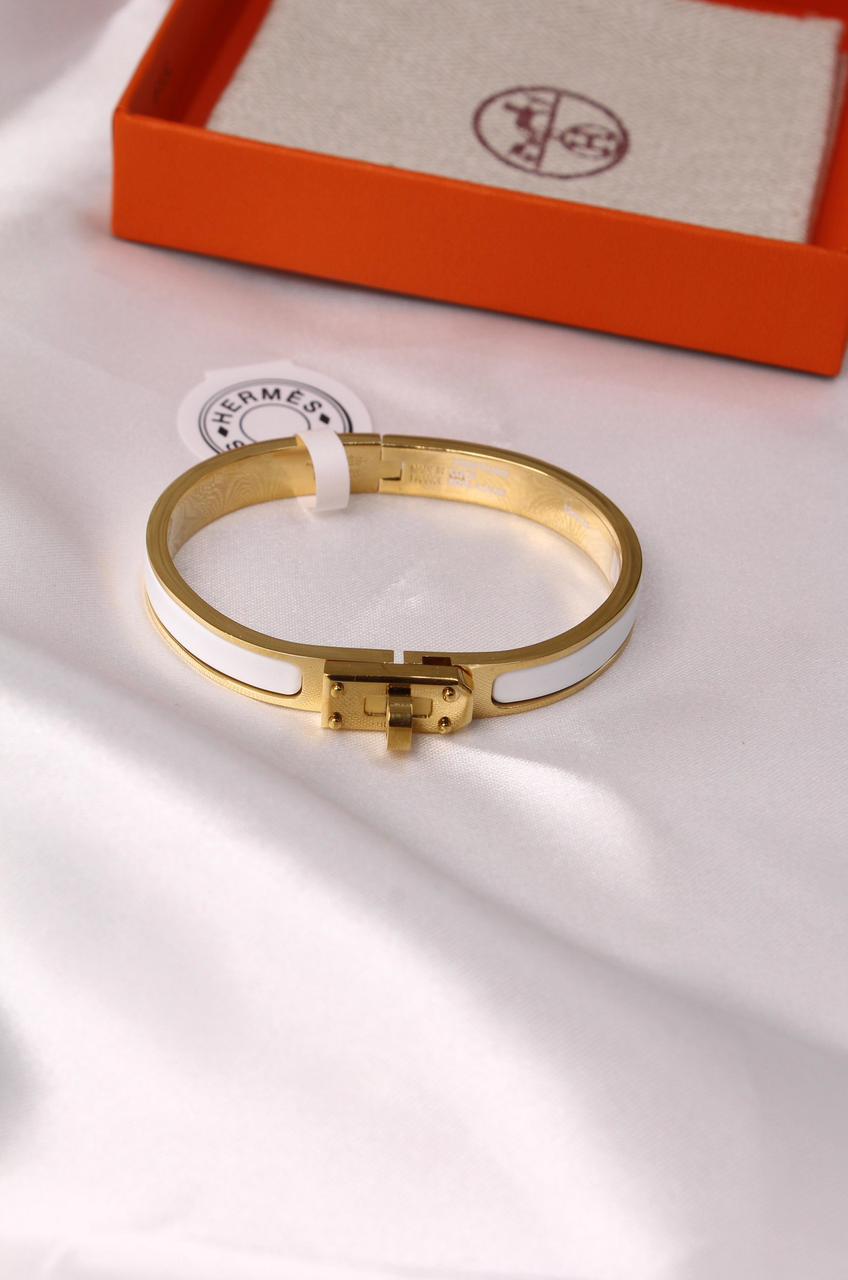 Hermès Kelly Enamel Bracelet (Blanc)