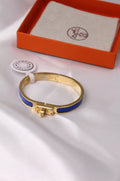 Hermès Kelly Enamel Bracelet (Bleu Électrique)
