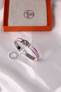 Hermès Kelly Enamel Bracelet (Rose Confetti)