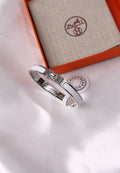 Hermès Kelly Enamel Bracelet (Silver and White)