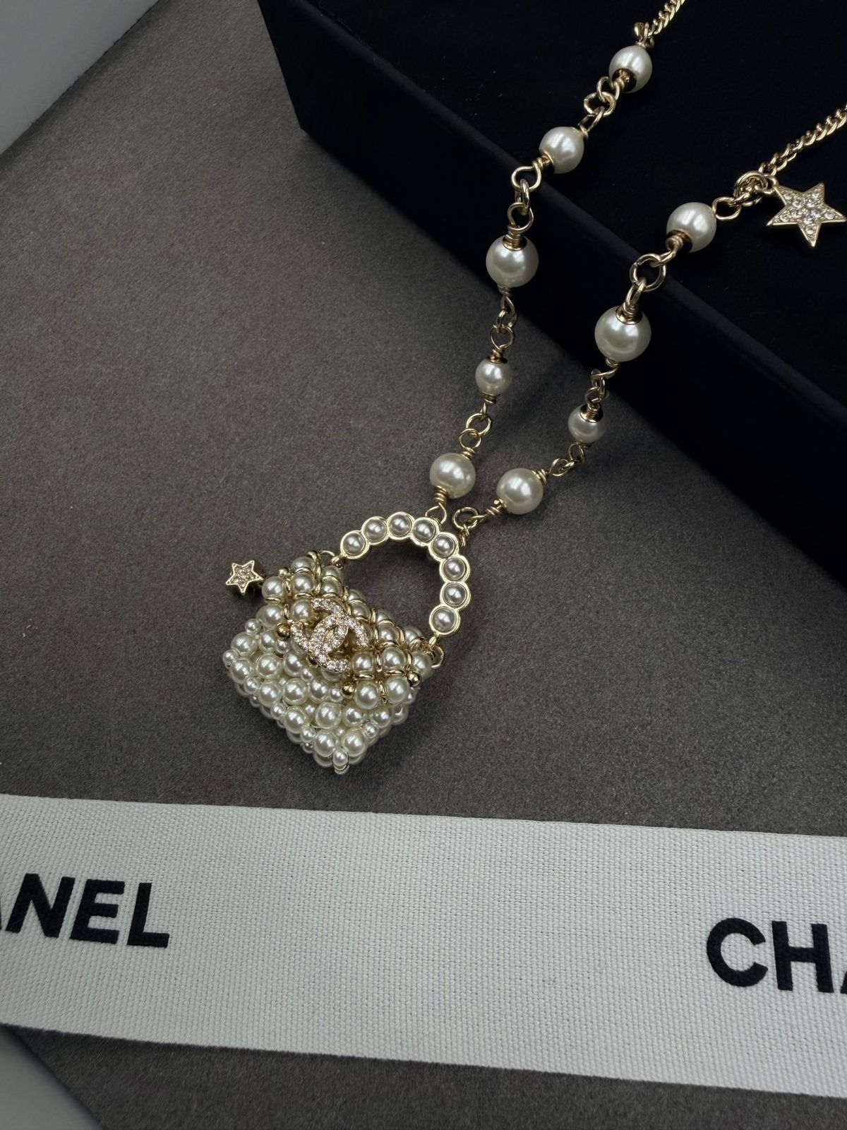 Chanel Pearl Micro Bag Jewelry Set (Gold/Pearl)