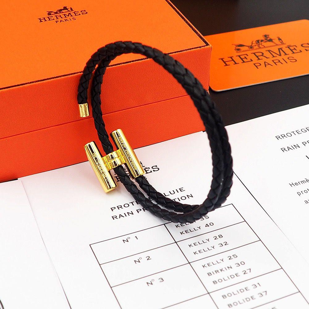 Hermès Glenan H Bracelet (Black/Gold)