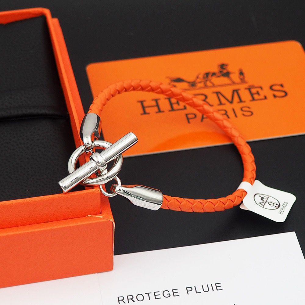 Hermès Glenan Bracelet (Orange / Silver)