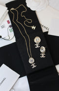 Chanel CC Camellia Swirl Jewelry Set (Champagne Gold/Crystal)