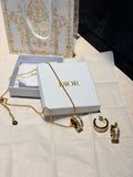 Dior Petit CD Jewelry Set (Gold/White/Crystal)