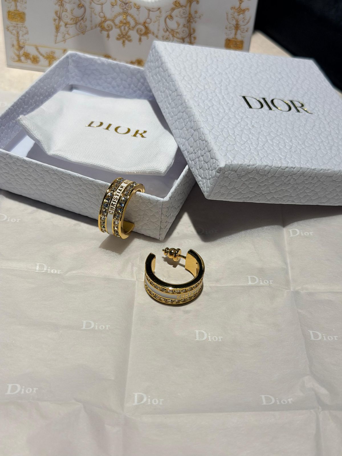 Dior Petit CD Jewelry Set (Gold/White/Crystal)