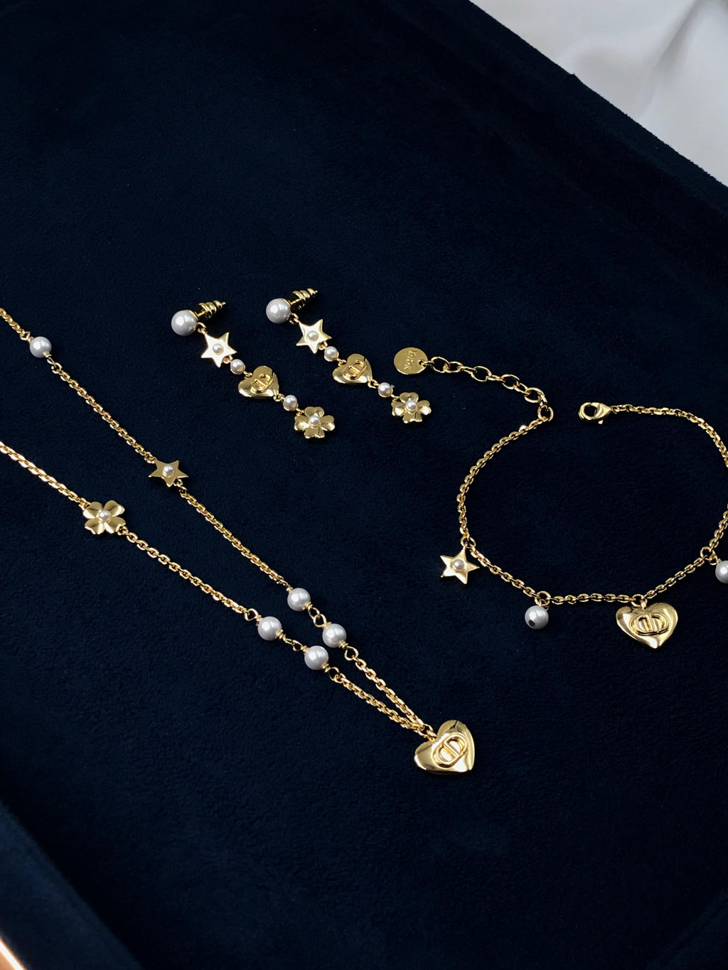 Dior Lucky Charms Jewelry Set (Gold/Pearl)