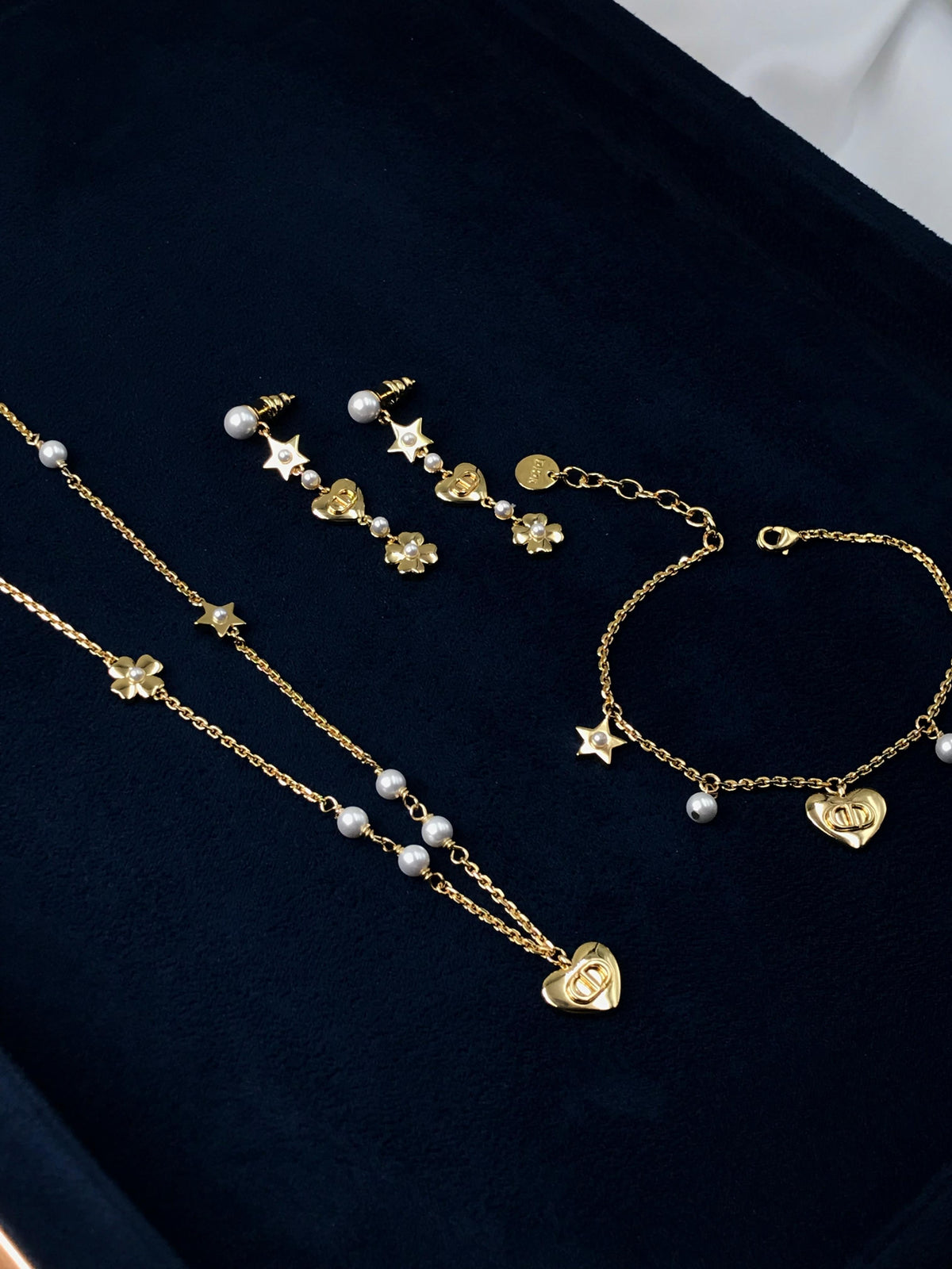 Dior Lucky Charms Jewelry Set (Gold/Pearl)