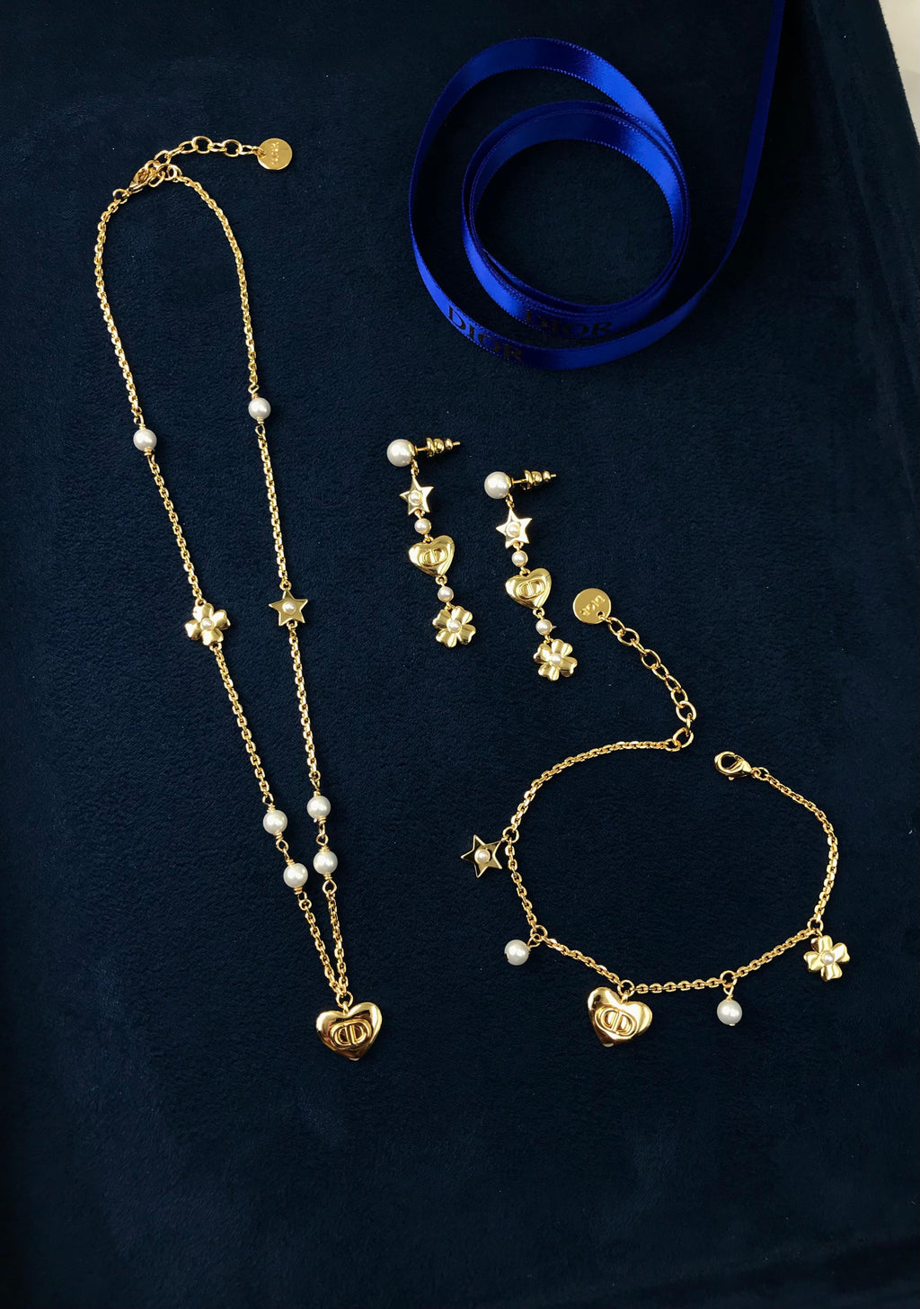 Dior Lucky Charms Jewelry Set (Gold/Pearl)