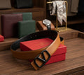 Valentino Garavani VLogo Signature Belt (Taupe / Matte Black)
