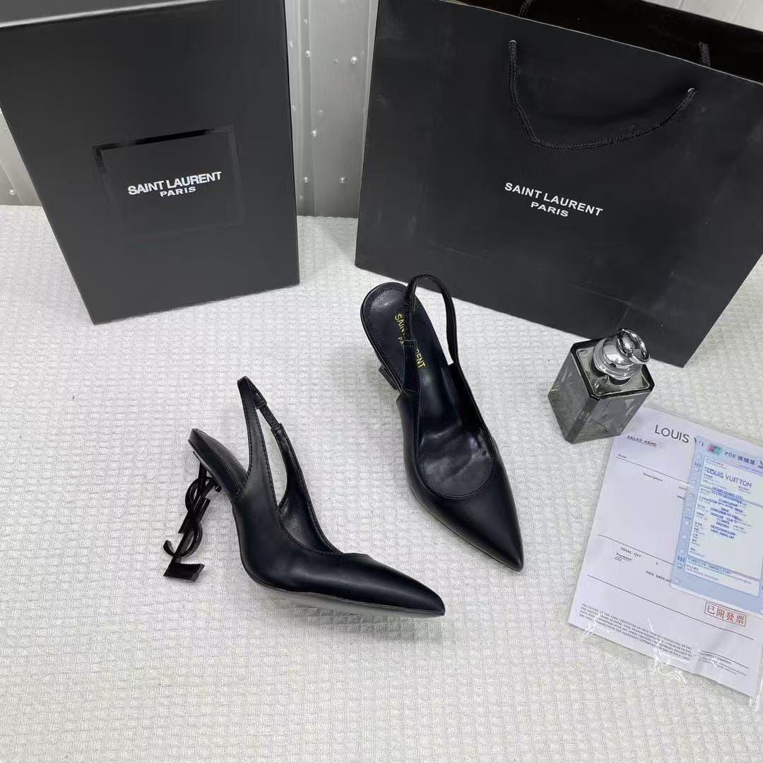Saint Laurent Opyum Slingback Pumps (Black)