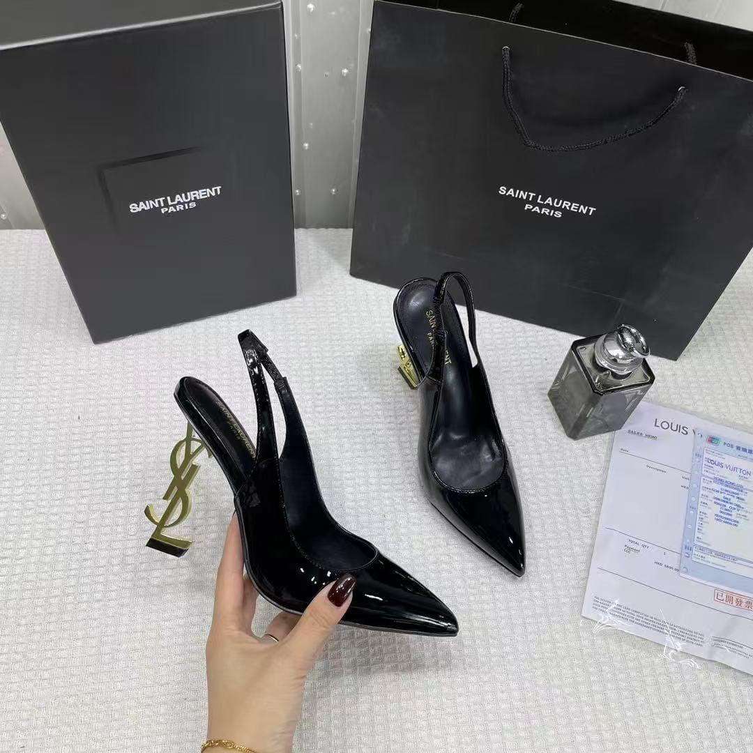 Saint Laurent Opyum Slingback Pumps (Black)