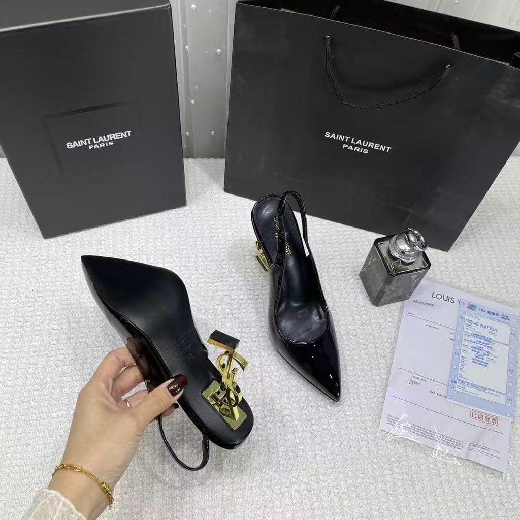 Saint Laurent Opyum Slingback Pumps (Black)