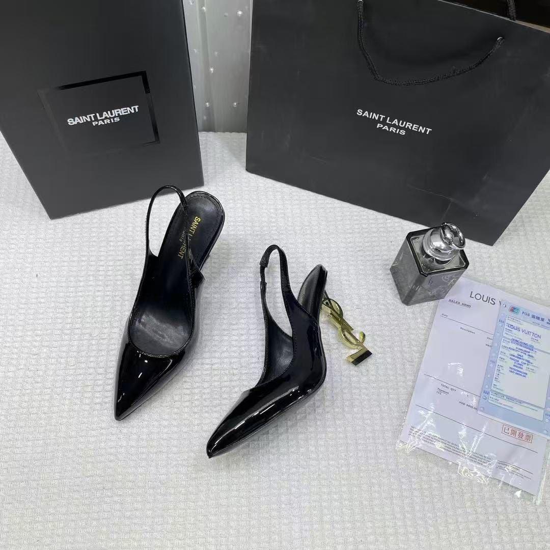 Saint Laurent Opyum Slingback Pumps (Black)