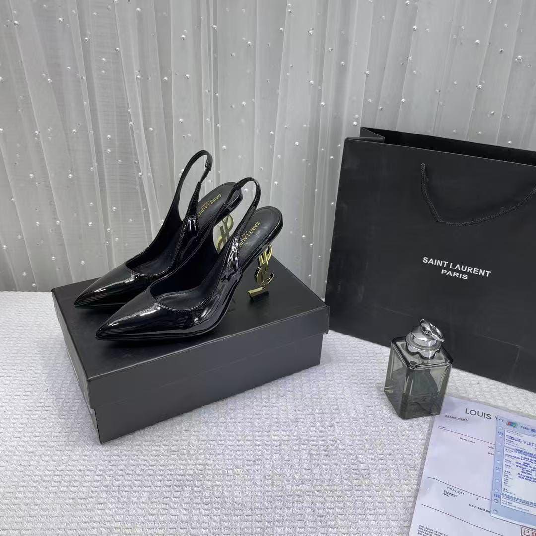 Saint Laurent Opyum Slingback Pumps (Black)