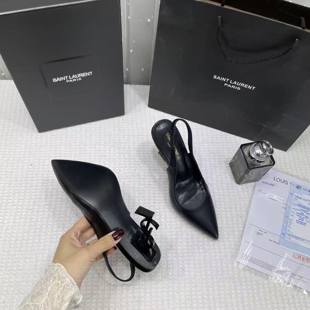 Saint Laurent Opyum Slingback Pumps (Black)