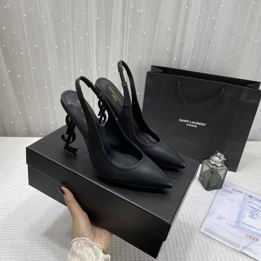 Saint Laurent Opyum Slingback Pumps (Black)