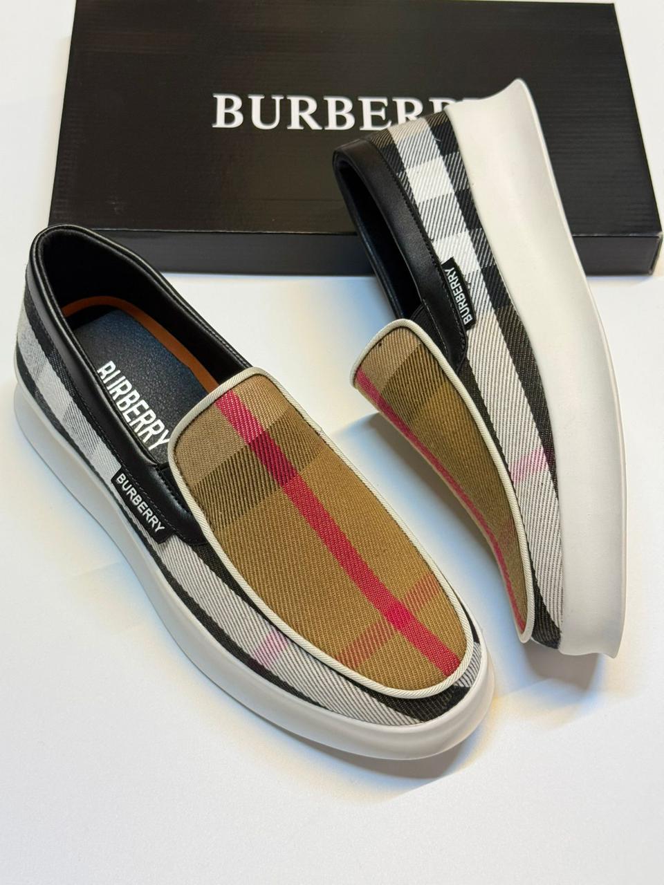 Burberry Vintage Check Slip-on Sneakers (Archive Beige/White)