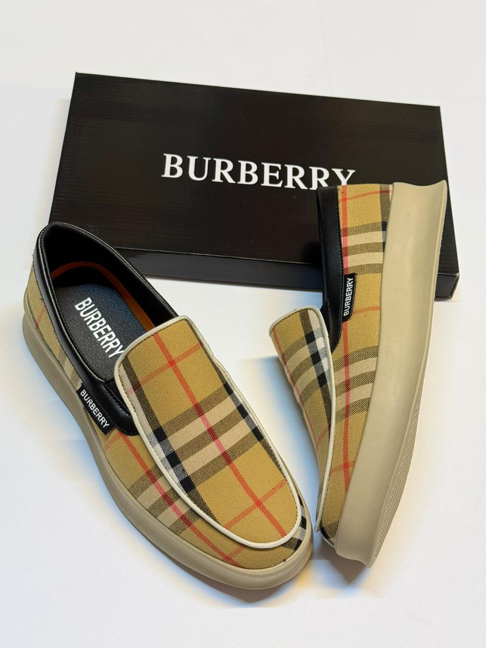 Burberry Vintage Check Slip-on Sneakers (Archive Beige)