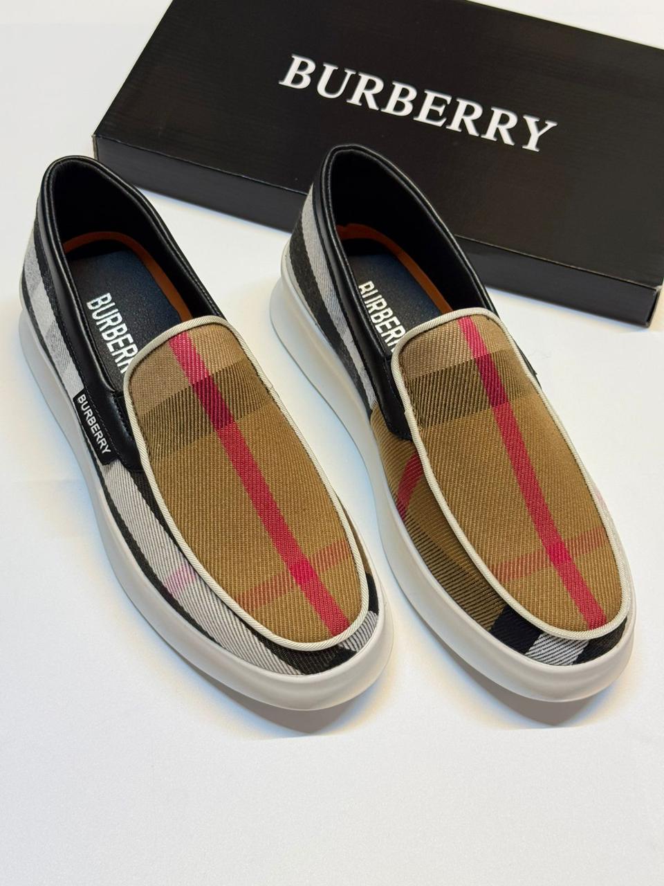 Burberry Vintage Check Slip-on Sneakers (Archive Beige/White)
