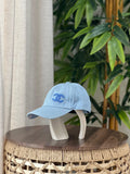 Chanel Crystal CC Monogram Denim Baseball Cap (Light Blue Denim)