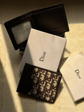 Dior Oblique Jacquard Bi-Fold Wallet (Brown / Coffee)