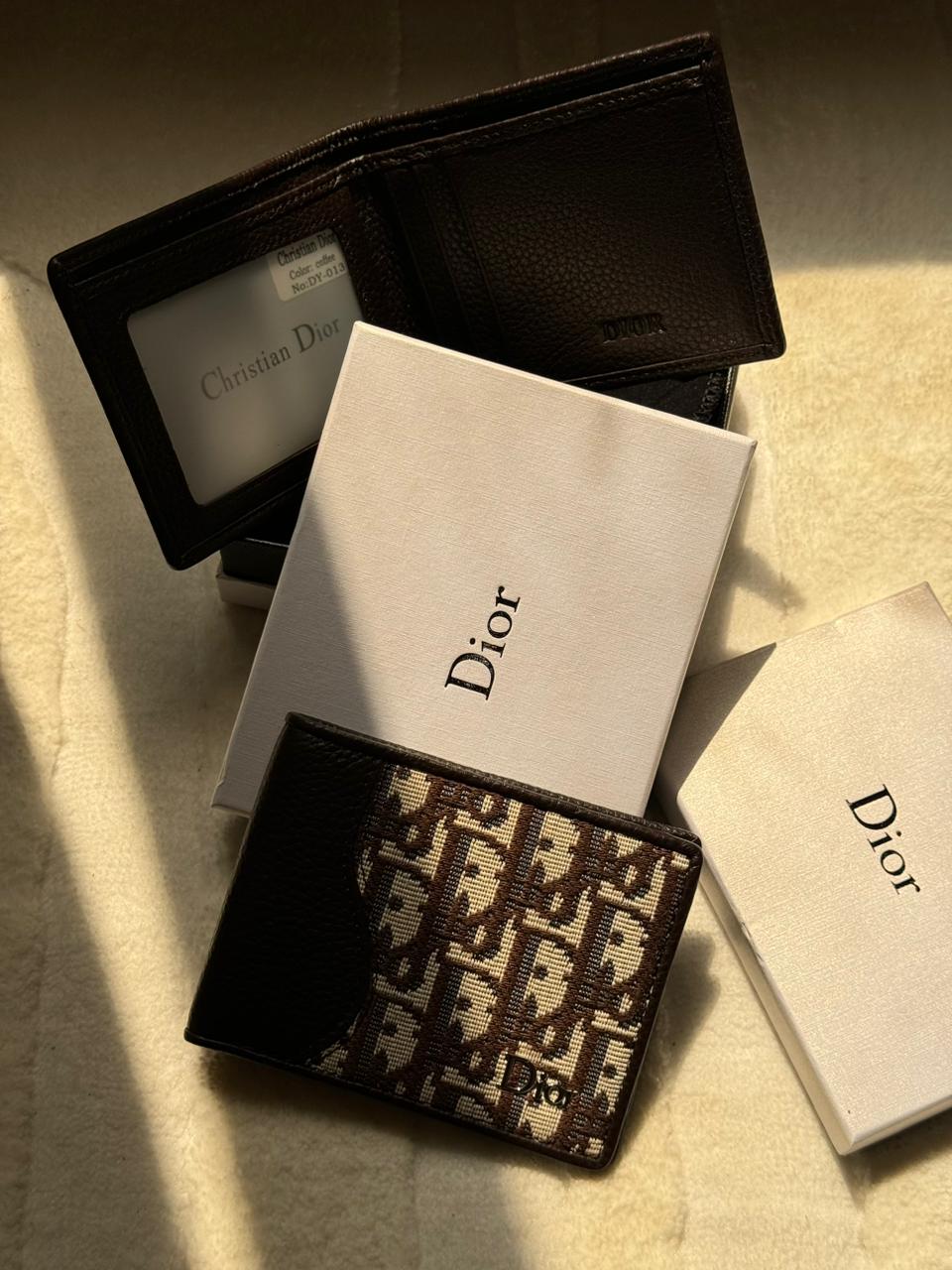 Dior Oblique Jacquard Bi-Fold Wallet (Brown / Coffee)
