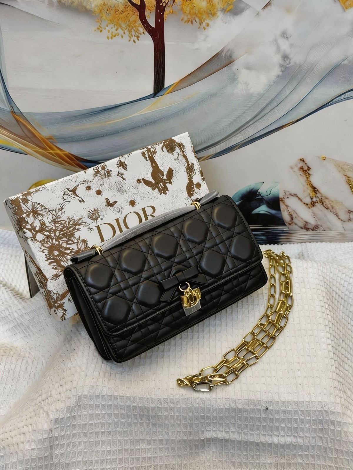 Christian Dior Rendez-Vous Chain Wallet (Pink Cannage Lambskin)
