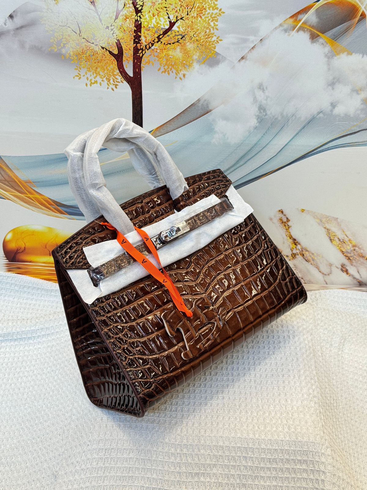 Hermès Birkin 25 (Ebene / Dark Brown Shiny Porosus Crocodile / Alligator)
