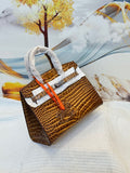 Hermès Birkin 25 (Miel / Honey Brown Shiny Porosus Crocodile / Alligator)
