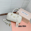 Miu Miu Arcadie Patent Leather Bag (White / Talc)