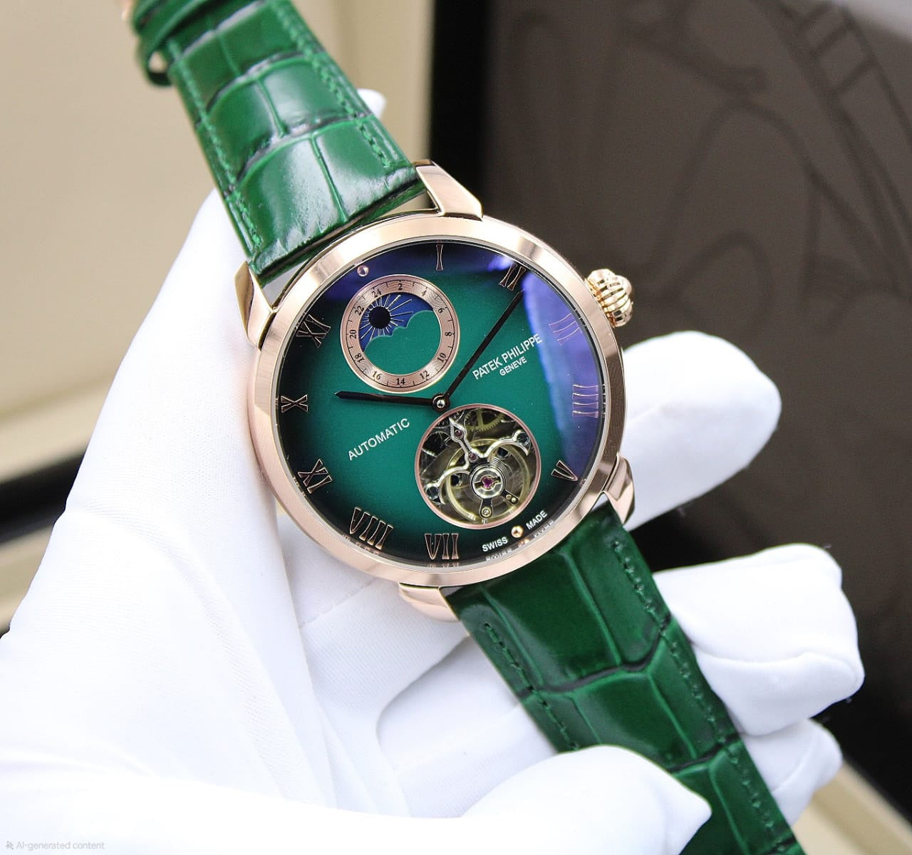 Patek Philippe Grand Complications Tourbillon Moon Phase (Green Dial / Green Strap)