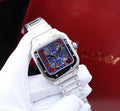Cartier Santos de Cartier Skeleton (Steel with Blue Bridges)