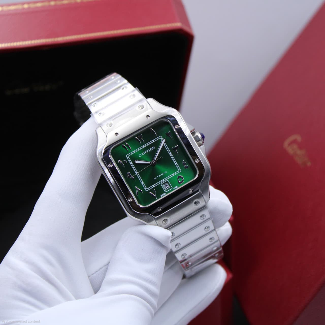 Cartier Santos de Cartier Large Model Middle East Edition (Green Dial)